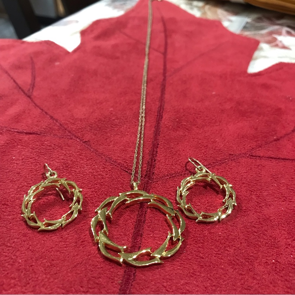 Dolphin necklace and earrings